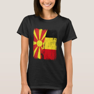 North Macedonia Belgium Half Flag Macedonian Belgi T-Shirt