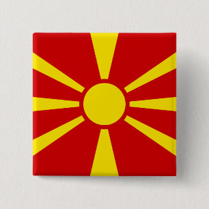 North Macedonia Flag 15 Cm Square Badge