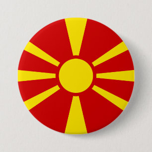 North Macedonia Flag 7.5 Cm Round Badge