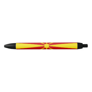 North Macedonia flag Black Ink Pen