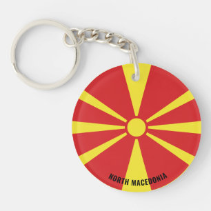 North Macedonia Flag Charming Patriotic Key Ring