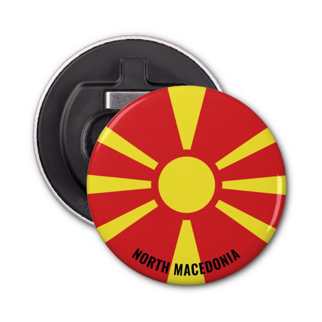 North Macedonia Flag Delightful Patriotic Bottle Opener (Front)