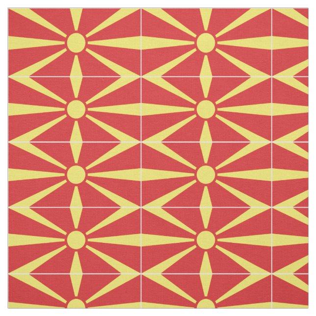North Macedonia Flag Fabric (Swatch)