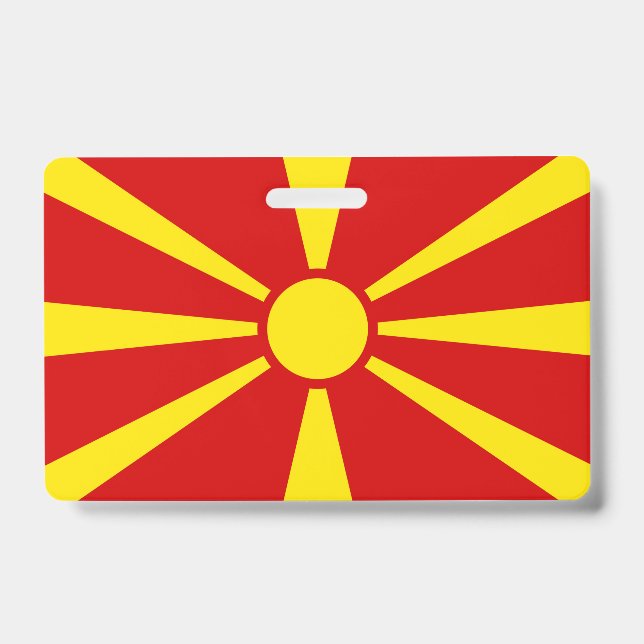 North Macedonia Flag ID Badge (Front)