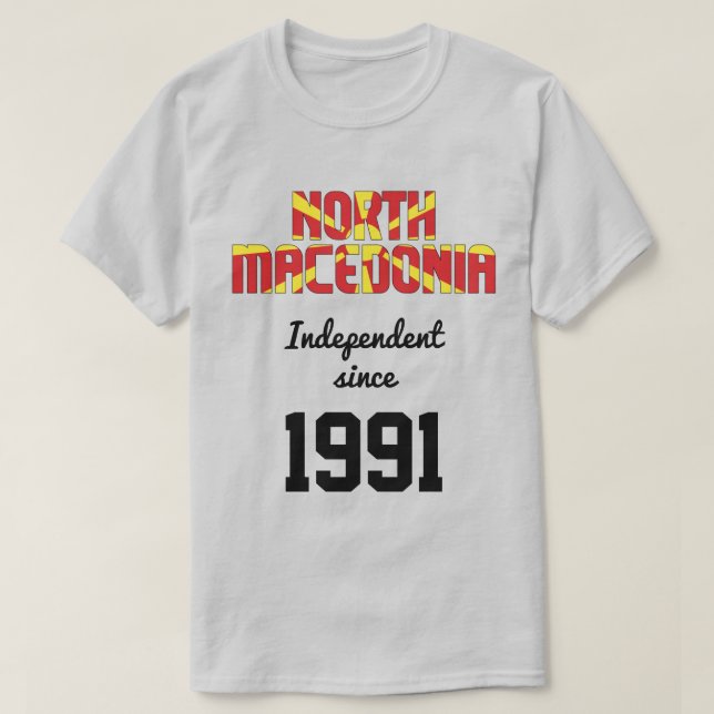 North Macedonia Flag Independence Celebration T-Shirt (Design Front)