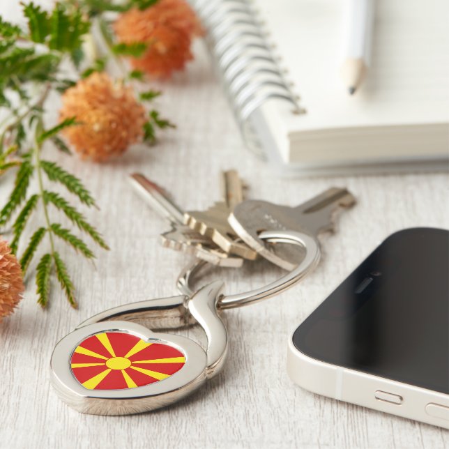 North Macedonia flag Key Ring (Side)