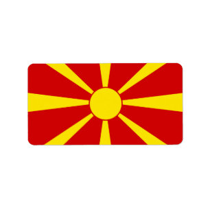 North Macedonia flag Label
