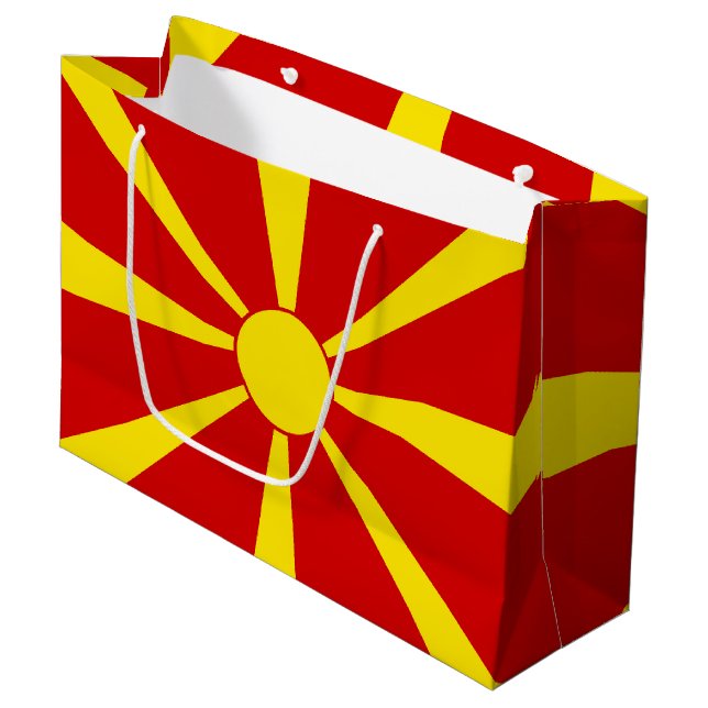 North Macedonia flag Large Gift Bag (Front Angled)