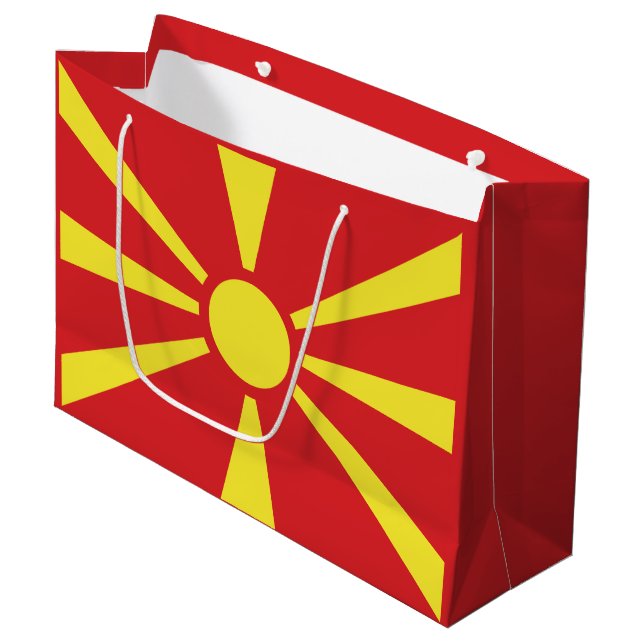 North Macedonia Flag Large Gift Bag (Front Angled)