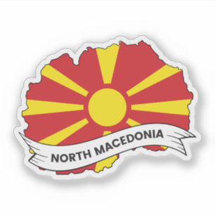 North Macedonia Flag Map