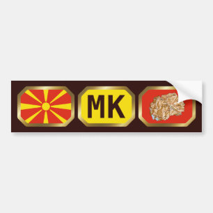 North Macedonia Flag Map Code Bumper Sticker