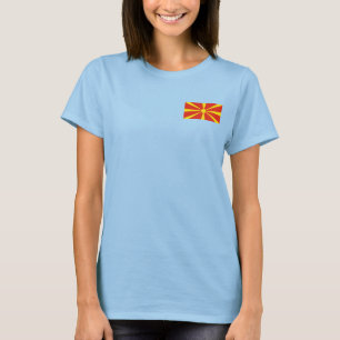 North Macedonia Flag + Map T-Shirt
