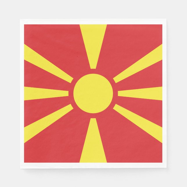 North Macedonia Flag Napkin (Front)