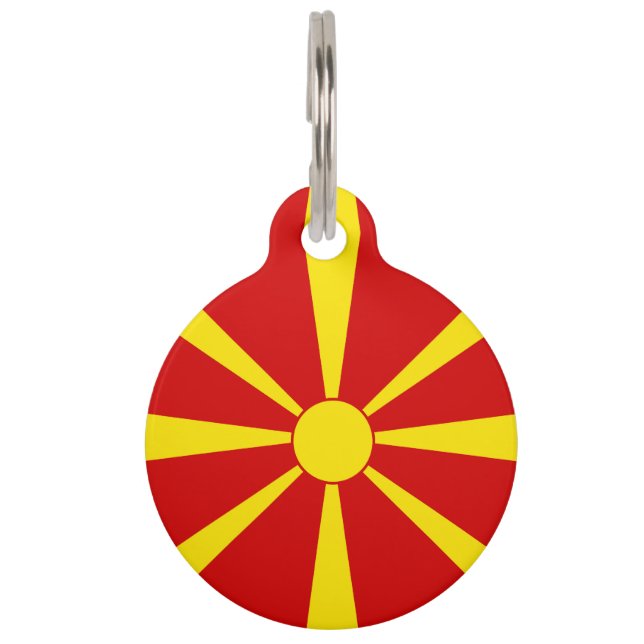 North Macedonia flag Pet Tag (Front)