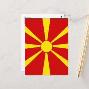 North Macedonia flag Postcard