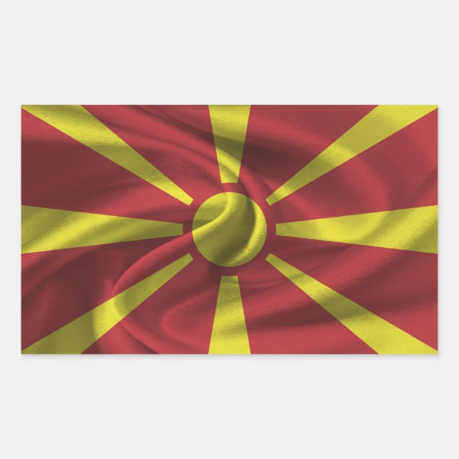 North Macedonia Flag Rectangular Sticker (Front)