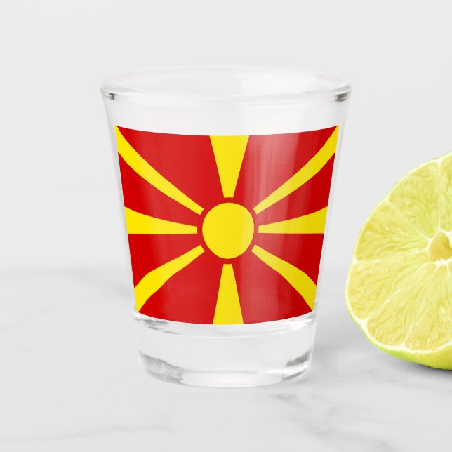 North Macedonia Flag Shot Glass (Front)