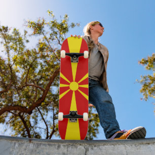 North Macedonia flag Skateboard