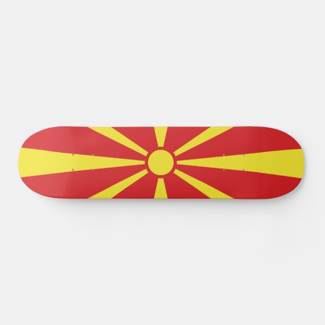 North Macedonia Flag Skateboard (Horz)