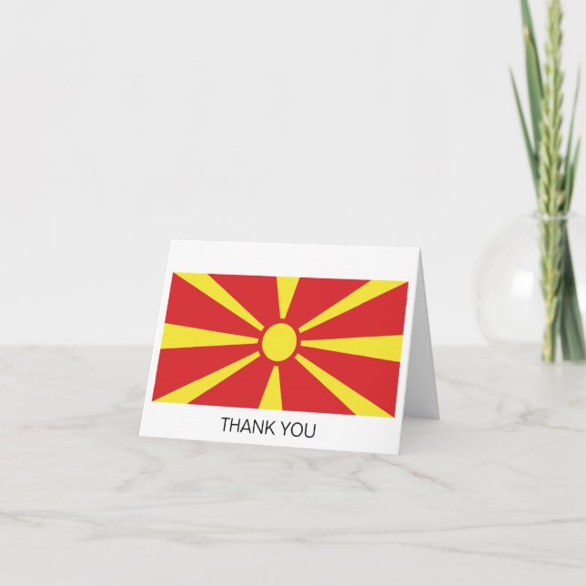North Macedonia Flag Thank You Card (Front)
