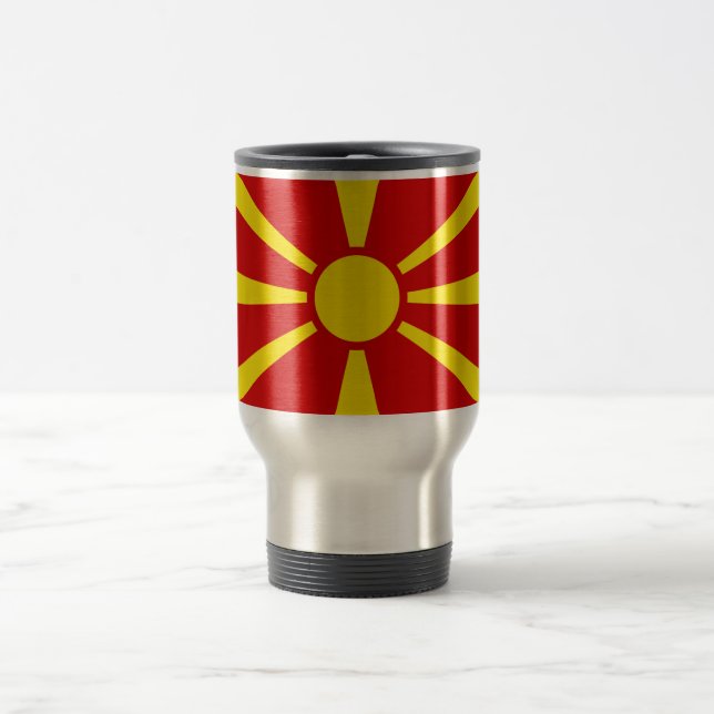 North Macedonia Flag Travel Mug (Center)