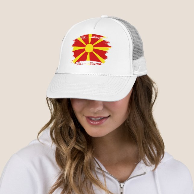 North Macedonia flag Trucker Hat (In Situ)