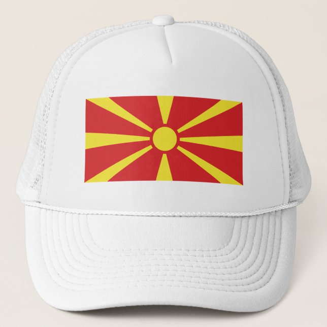 North Macedonia Flag Trucker Hat (Front)