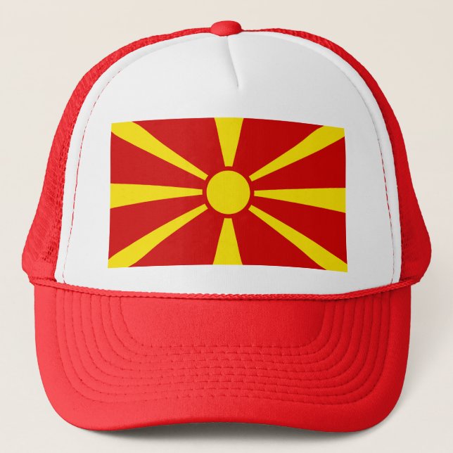 North Macedonia Flag Trucker Hat (Front)