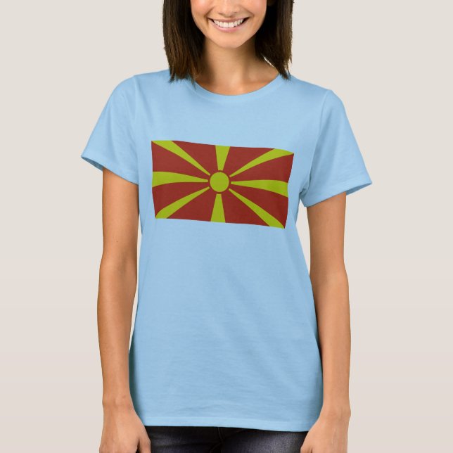 North Macedonia Flag x Map T-Shirt (Front)