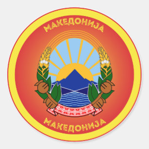 North Macedonia Heritage Emblem Classic Round Sticker