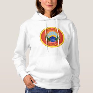 North Macedonia National Emblem Circle Shape Hoodie