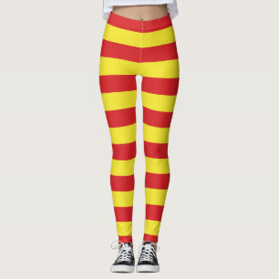 North Macedonia National Flag Colours Striped Leggings
