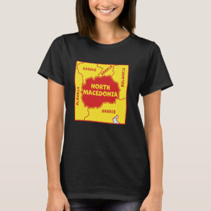 North Macedonia Political map in flag colours T-Shirt