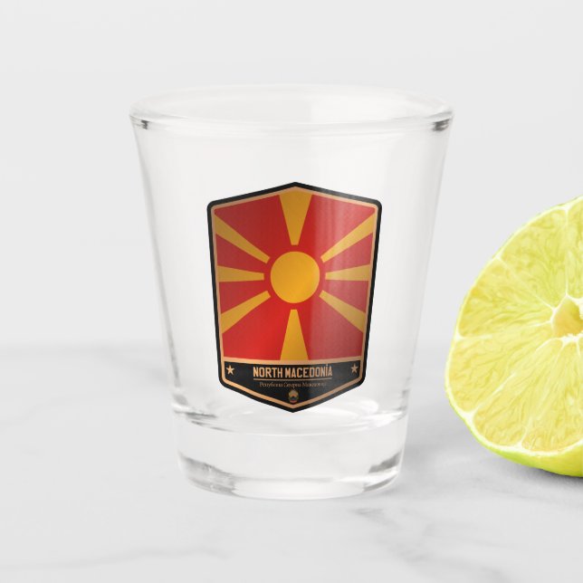 North Macedonia Shot Glass (Front)