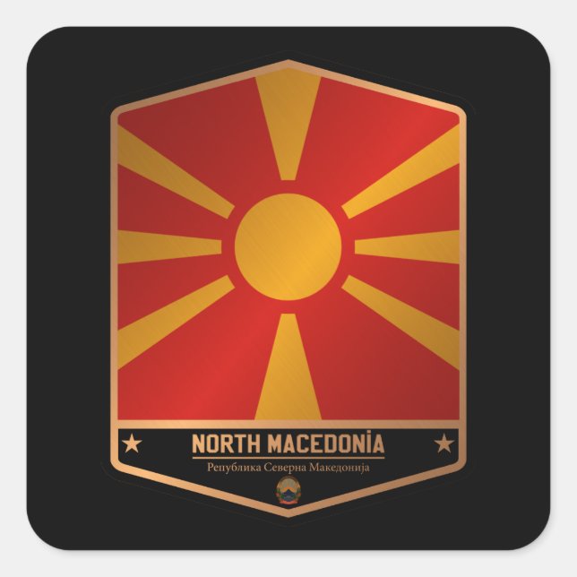 North Macedonia Square Sticker (Front)