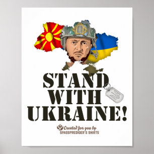 North Macedonia Stand With Ukraine Zelensky North Poster