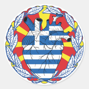 North Macedonian North Macedonia Greek Greece Classic Round Sticker