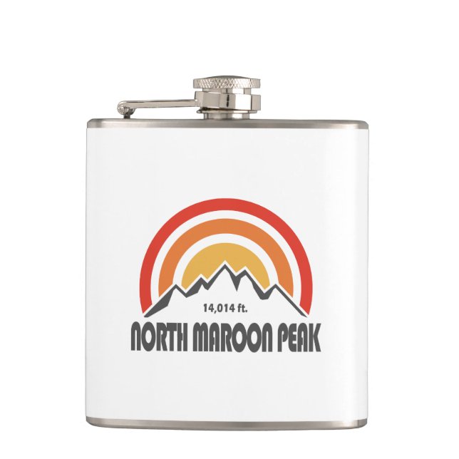 North Maroon Peak Hip Flask (Front)