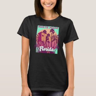 North Miami FL Florida vintage retro ocean scene b T-Shirt