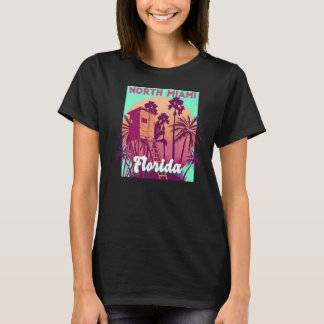 North Miami FL Florida vintage retro ocean scene b T-Shirt