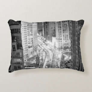 North Michigan Avenue in Chicago after winter Decorative Cushion