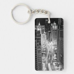 North Michigan Avenue in Chicago after winter Key Ring