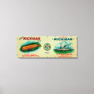 North Michigan Corn LabelGrand Rapids, MI Canvas Print
