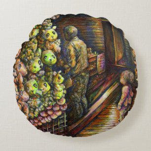 North of the Circus Round Cushion