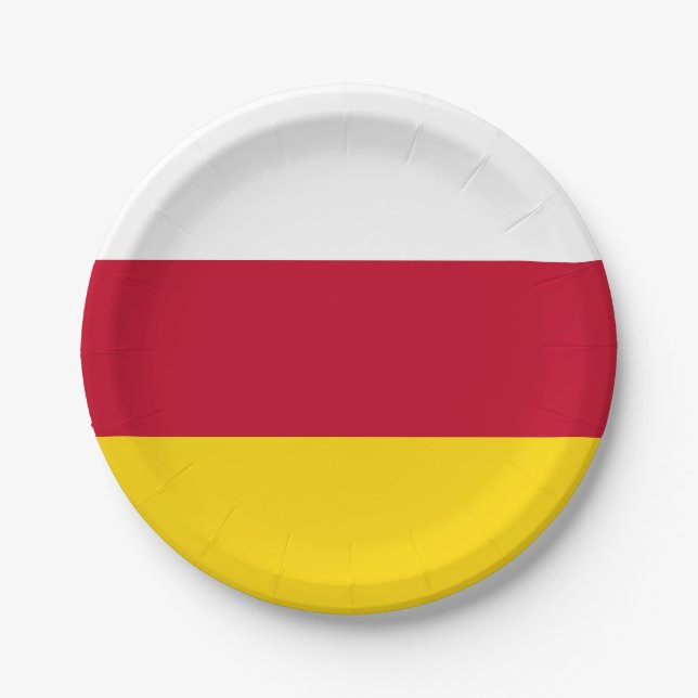 North Ossetia Flag Paper Plate (Front)