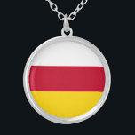 North Ossetia Flag Silver Plated Necklace<br><div class="desc">Patriotic flag of North Ossetia Alania.</div>