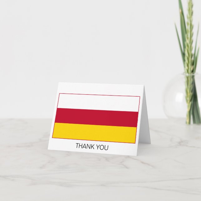 North Ossetia Flag Thank You Card (Front)