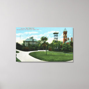 North Park View of Brownell School, Fire Canvas Print