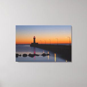 North pier Lighthouse in Duluth, Minnesota, Canvas Print