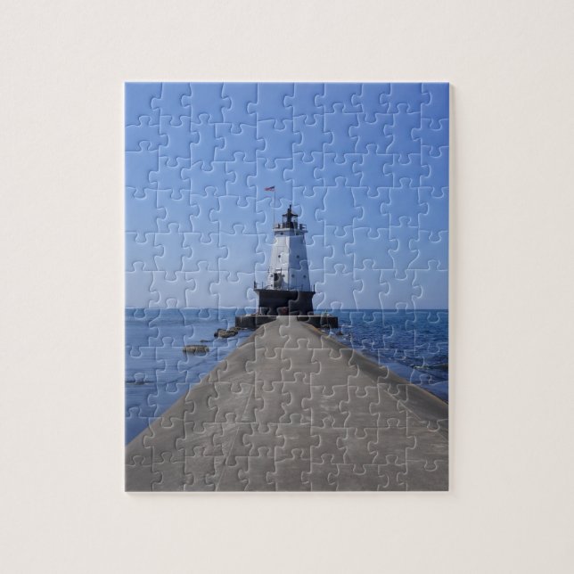 North Pierhead Lighthouse, Ludington MI Jigsaw Puzzle (Vertical)